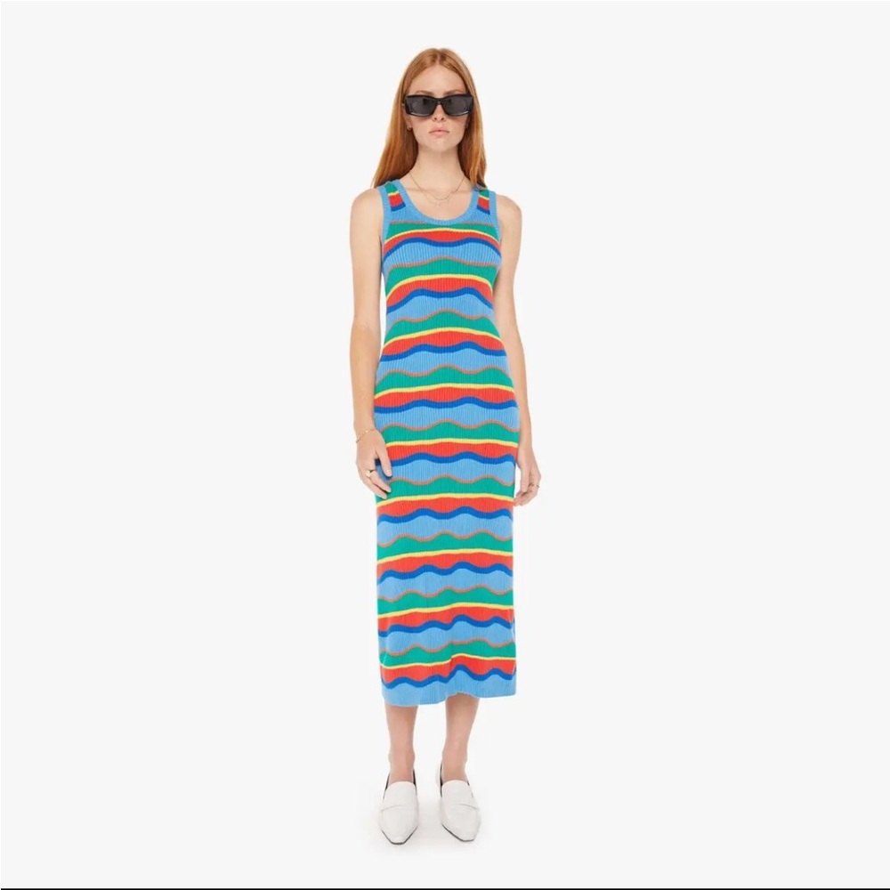 MOTHER The Like A Glove Column Dress Multi Stripe Small
